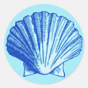 Adesivo Redondo Mar azul Shell de Bimini