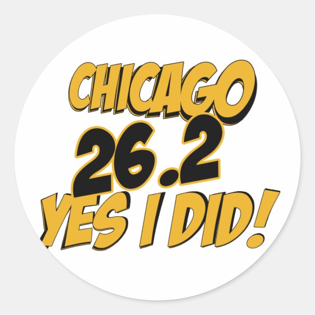 Adesivo Redondo Maratona de Chicago (Frente)