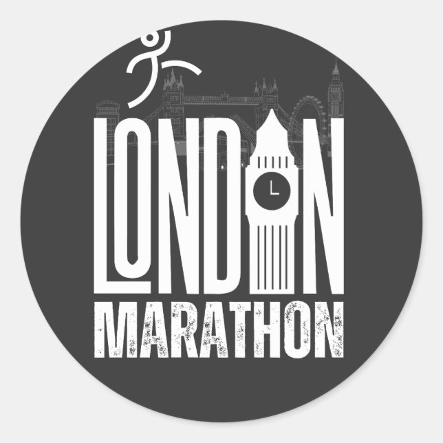 Adesivo Redondo Maratona de Londres (Frente)
