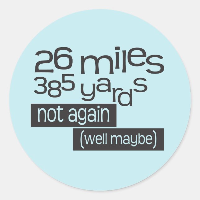 Adesivo Redondo Maratona Funny 26 milhas 385 metros © Stickers (Frente)