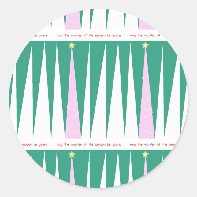 Adesivo Redondo Maravilha da Árvore de Natal da temporada (Frente)