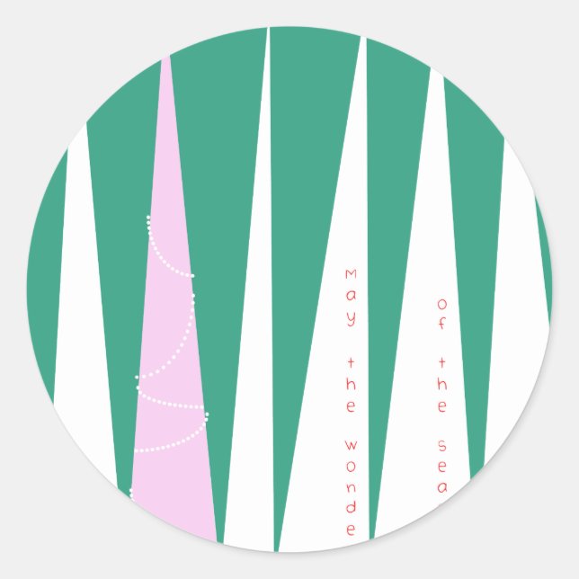 Adesivo Redondo Maravilha da Árvore de Natal da temporada (Frente)