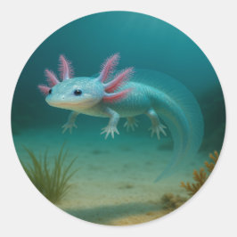 Adesivo Redondo Maravilha Submarina: O Axolotl