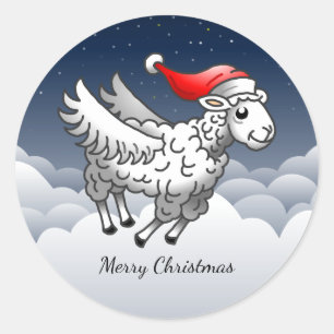 Adesivo Redondo Maravilhoso Cordeiro de Natal