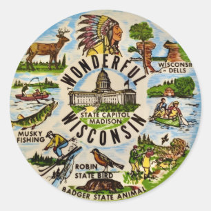 Adesivo Redondo Maravilhoso Wisconsin