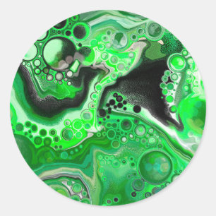 Adesivo Redondo Marble Art digital verde