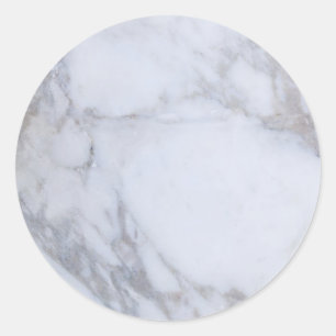 Adesivo Redondo Marble Branco