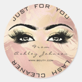 Adesivo Redondo Marble Rosa Beautiter Lashes Makeup Cleaner