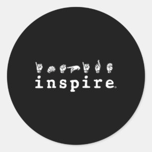 Adesivo Redondo Marca Asl American Sign Language Deaf Consciência