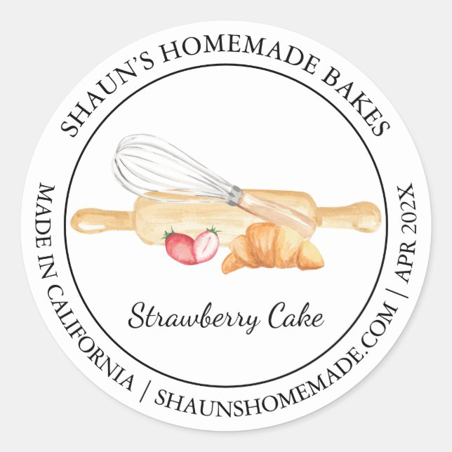 Adesivo Redondo Marca Baking Modern (Frente)