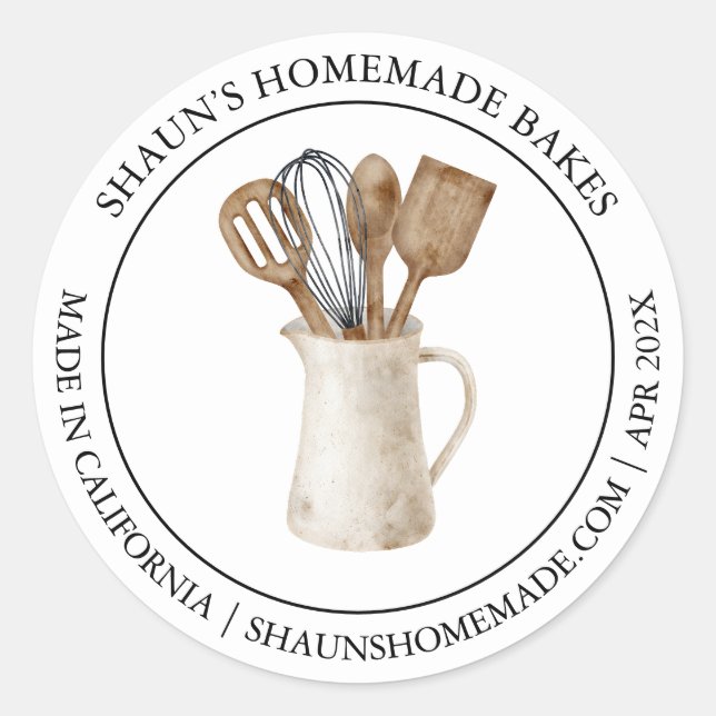 Adesivo Redondo Marca Baking Modern (Frente)