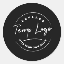 Adesivo Redondo Marca com o logotipo corporativo em preto