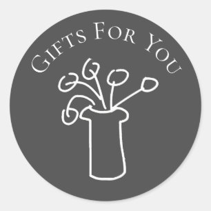 Adesivo Redondo marca comercial de abstrato flor design de present