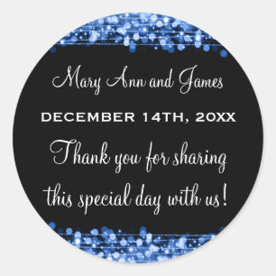 Adesivo Redondo Marca de Favor do Casamento Faca Mágica Gama Azul