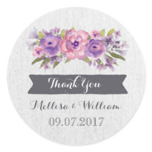 Marca de Favor do Casamento Floral de Vintage com 