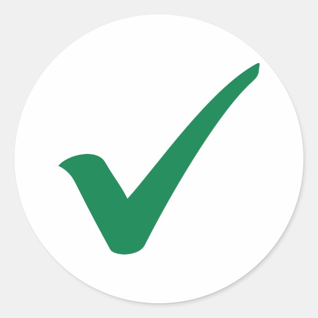 Adesivo Redondo Marca de seleção verde (Frente)