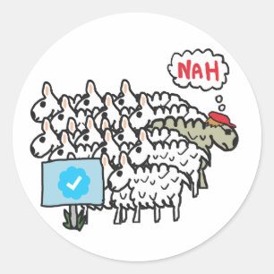 Adesivo Redondo Marca de verificação anti-azul