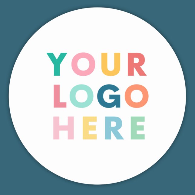 Adesivo Redondo Marca do logotipo comercial da empresa personaliza (Custom Company Business Logo Branded Classic Round Sticker)