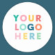 Adesivo Redondo Marca do logotipo comercial da empresa personaliza (Custom Company Business Logo Branded Classic Round Sticker)