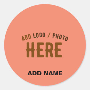 ADESIVO REDONDO MARCA VERIFICADA DA LARANJA DE CORAL PERSONALIZADA