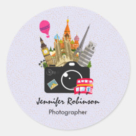 Adesivo Redondo Marcas europeias com câmara