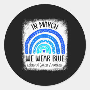 Adesivo Redondo Marcha do arco-íris Vestimos o Cancer Colorretal A