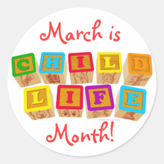 Adesivo Redondo Marcha é o Mês da Vida Infantil!