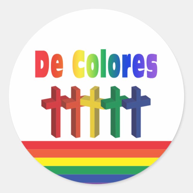Adesivo Redondo Marching Crosses De Colores Sticker (Frente)