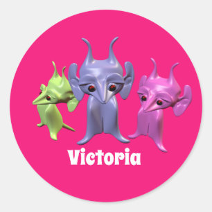 Adesivo Redondo Marciano pequenos, personalizados para crianças