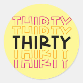 Adesivo Redondo marco de 30 aniversário de 30 anos