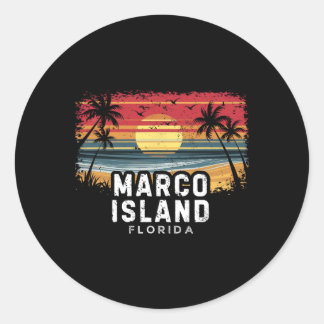 Adesivo Redondo Marco Island Beach Florida Surfboard Beach