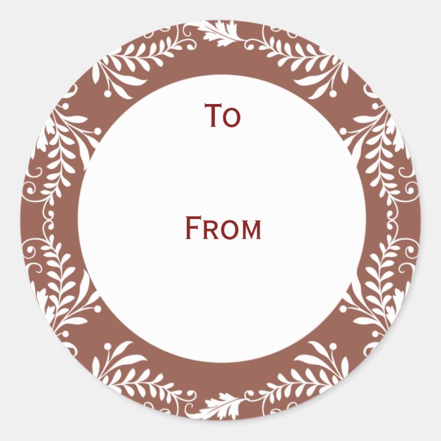 Adesivo Redondo Marcos de Presente Personalizados Elegantes Castan (Frente)