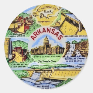 Adesivo Redondo Marcos Históricos de Arkansas