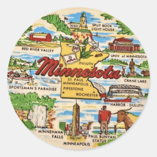 Adesivo Redondo Marcos Históricos de Minnesota