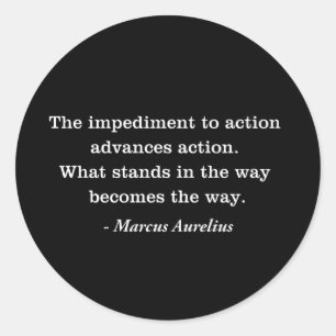 Adesivo Redondo Marcus Aurelius Impediment Coisa Estática