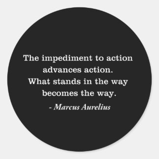 Adesivo Redondo Marcus Aurelius Impediment Coisa Estática
