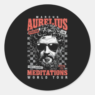 Adesivo Redondo Marcus Aurelius Stoic Philosoper Cotação Motivação