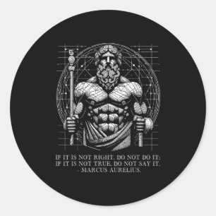 Adesivo Redondo Marcus Aurelius Stoicism Citação De Sabedoria. Sej