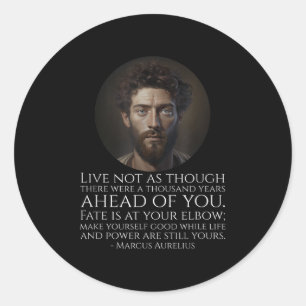 Adesivo Redondo Marcus Aurelius Stoicismo - Filosofia Estática Rom