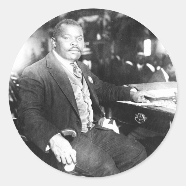Adesivo Redondo Marcus Garvey Stickers (Frente)