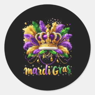 Adesivo Redondo Mardi Gras 2025 Jester Outfit Kids Meninos