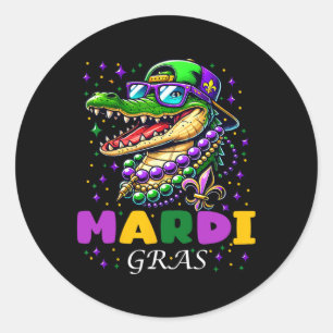 Adesivo Redondo Mardi Gras 2025 Para Mulheres Homens