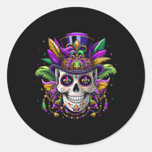 Adesivo Redondo Mardi Gras 2025 Shirts Men Women Sugar Skull Carni
