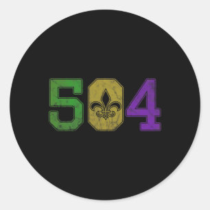 Adesivo Redondo Mardi Gras 504 Nola New Orleans Louisiana La
