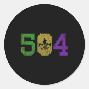 Adesivo Redondo Mardi Gras 504 T Shirt Nola New Orleans Louisiana