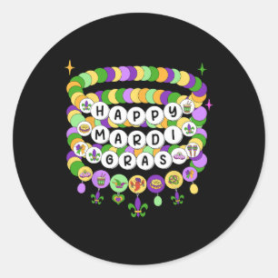Adesivo Redondo Mardi Gras Amizade Bracelet Mardi Gras Miçanga Ki