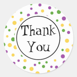 Adesivo Redondo Mardi Gras Bolinhas Birthday