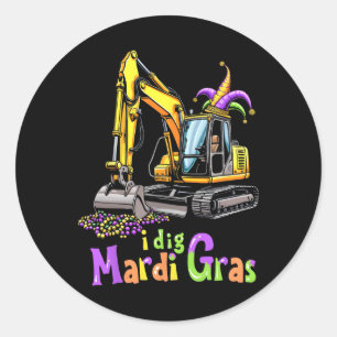 Adesivo Redondo Mardi Gras Construction Truck Cute Vehicle Boys Ki