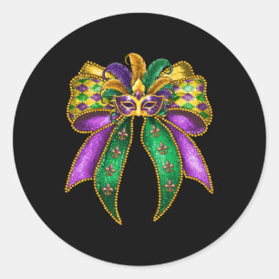 Adesivo Redondo Mardi Gras Coquette Arco Fat Terça-feira Nova Orle