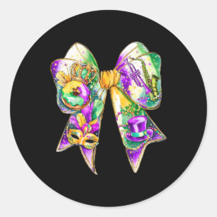 Adesivo Redondo Mardi Gras Coquette Arco Fat Terça-feira Nova Orle